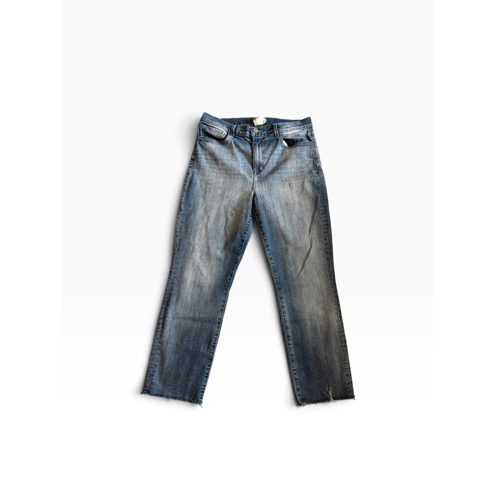 L'AGENCE Sada Jeans 31 Blue High Rise Slim Cropped Raw Hem 2520HZNR‎
